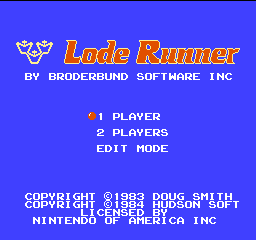 Lode Runner (USA) Title Screen